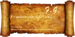 Frankovits Géza névjegykártya
